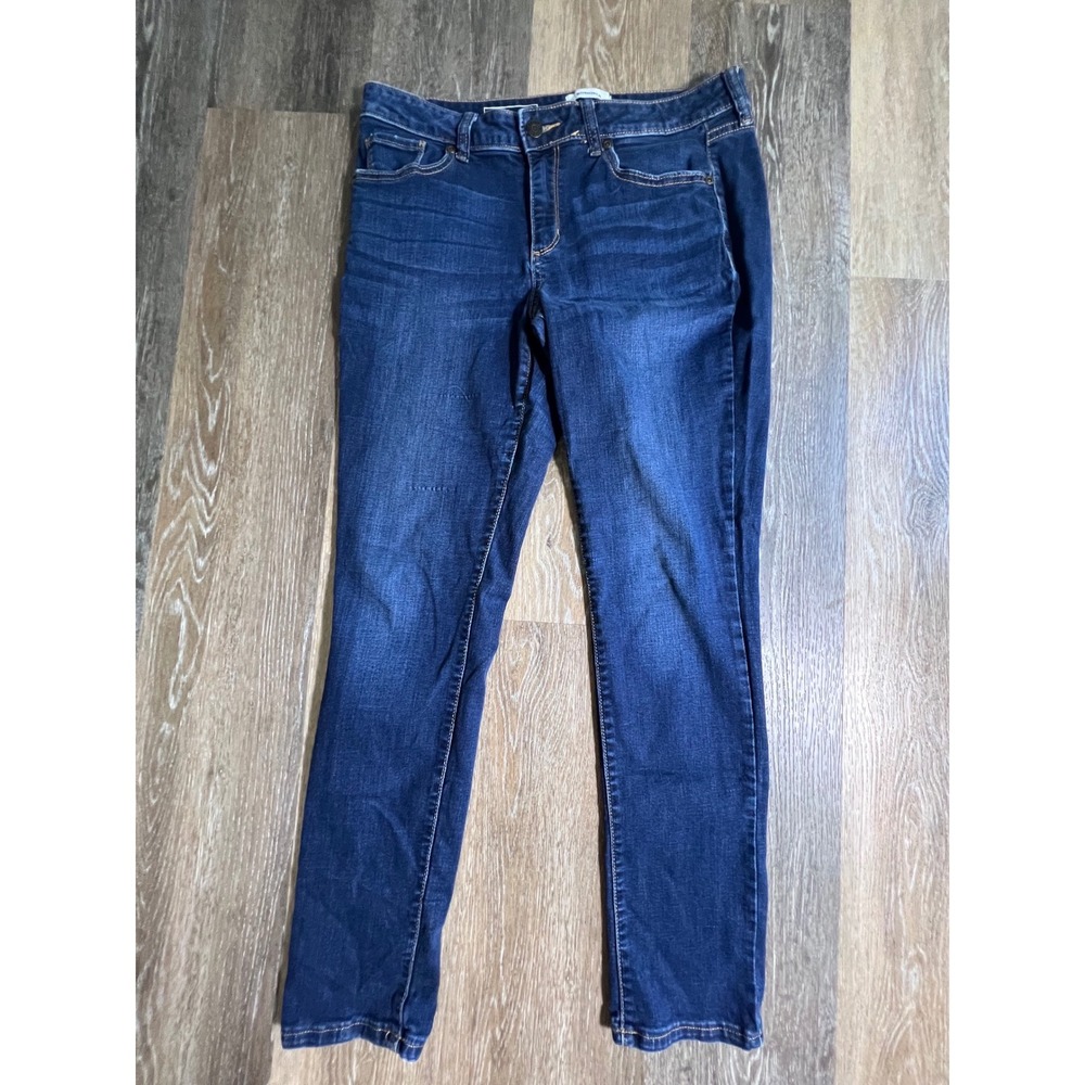 Sonoma Skinny Jeans Women 12 Blue Dark Wash Mid Rise Stretch Denim